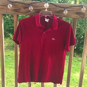Men’s Red Lacoste polo shirt